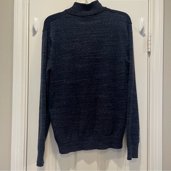 Michael Kors 1/4 Zip Pullover Sweater Men’s Med Navy Cotton Wool Preppy Classic - Picture 2 of 9